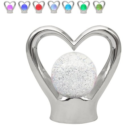 Heart Glitter Metallic Silver, 18cm