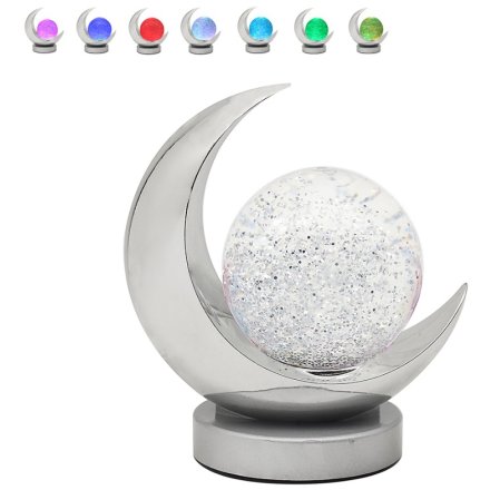Moon Glitter Lamp in Silver