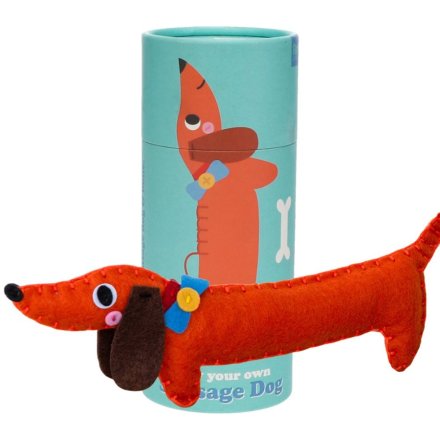 An adorable sew your own sausage dog kit complete with a gifting tube. 