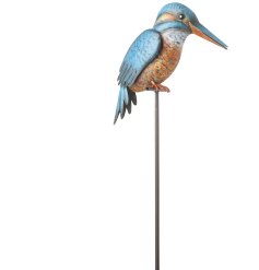 Add a woodland charm to the outdoor space with this metal kingfisher garden stake. 