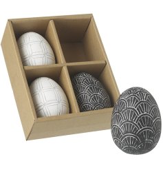 These set decorative cement eggs are the perfect addition to any home this Easter.