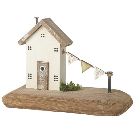 Cottage House With Bunting, 16.5cm