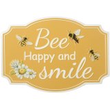 This Metal Bee Happy And Smile Sign is a unique and cheerful way to brighten up any room!