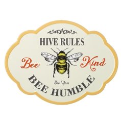 Bee Kind. Bee You. Bee Humble. A colourful and cute bee themed sign for the home and garden. 