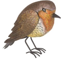 A traditional robin garden decoration. Crafted from metal with a painterly finish. 