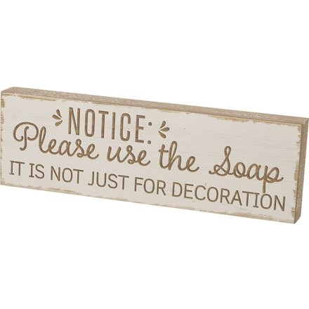 Please Use The Soap Wooden Plaque, 25cm