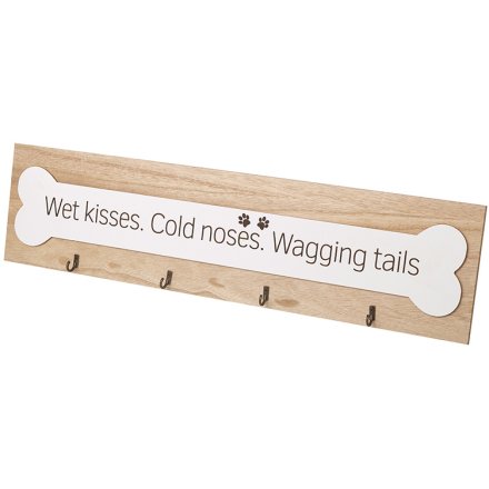 Wet Kisses Wooden Plaque With Hooks, 60cm