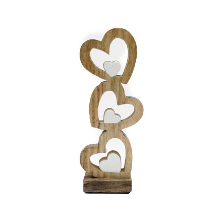 Wooden Heart Ornament, 20cm