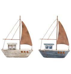 A charming assortment of wooden boats that are an ideal for adding an element of coastal charm to any home space