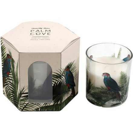 Tropical Candle Pot, 2 Assorted 10cm
