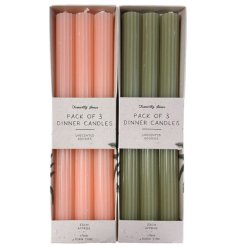 This 2 pack of 3 unscented pillar candles is perfect for adding a warm, inviting atmosphere to any room