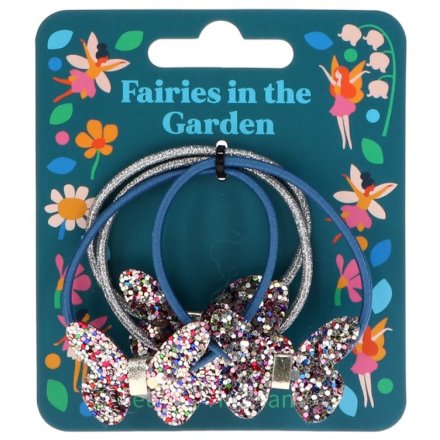 A set of four hair bands featuring glitter butterflies. A great stocking filler.
