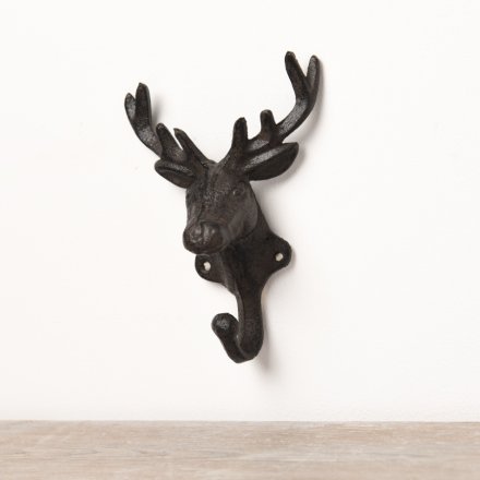 A gorgeous wall hook in a bold stag design. 