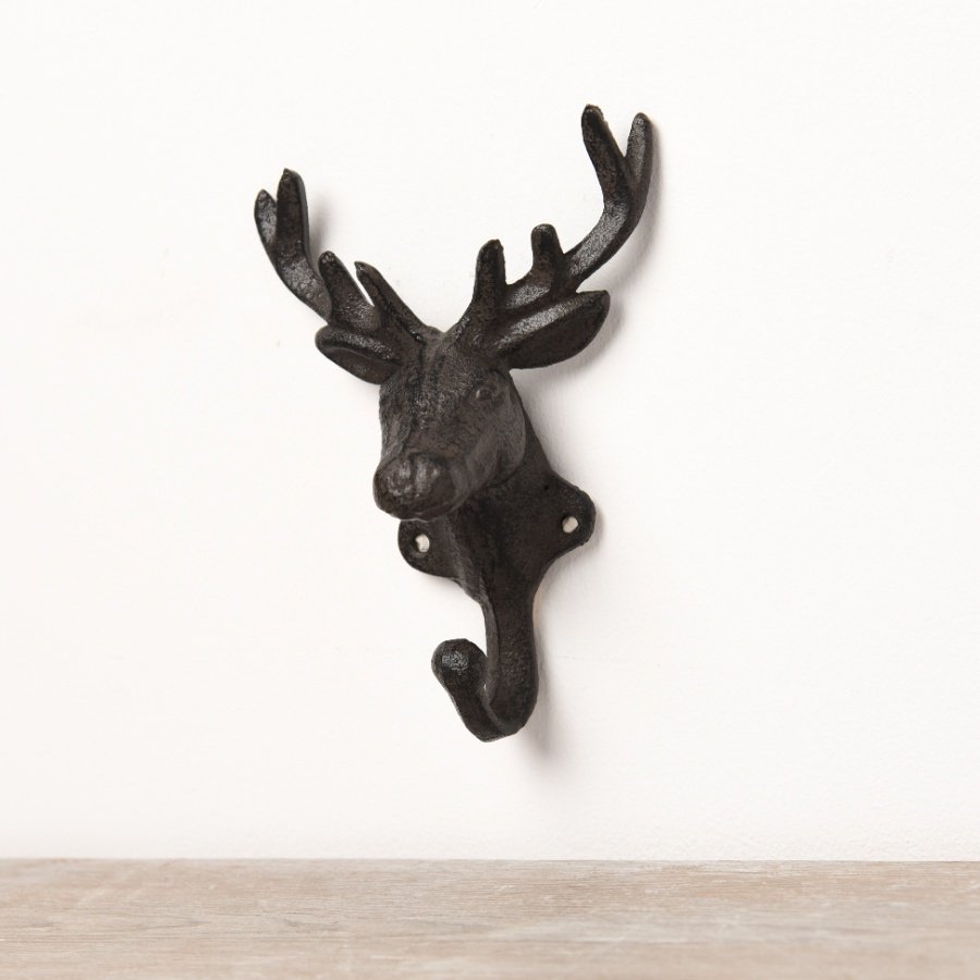 Add this woodland style hook to any indoor or outdoor space. Featuring a Stags head design and two pre drilled holes