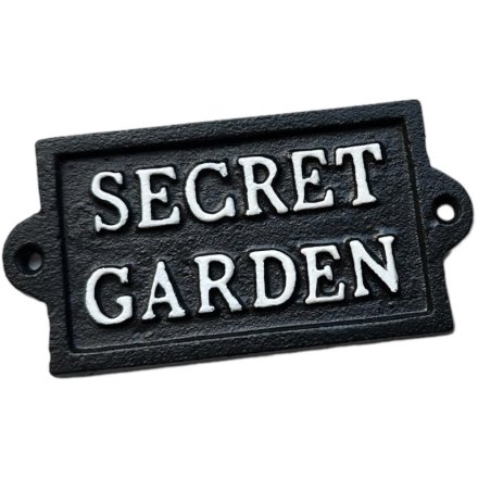 Cast Iron Secret Garden Sign, 12.7cm | 65939 | Signs & Plaques / Iron ...