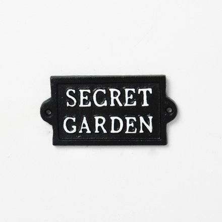 Cast Iron Secret Garden Sign, 12.7cm