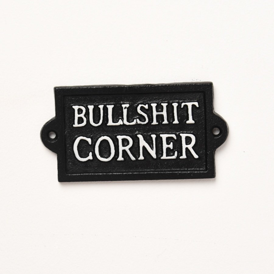 Cast Iron Bull**** Corner Plaque, 12.7cm