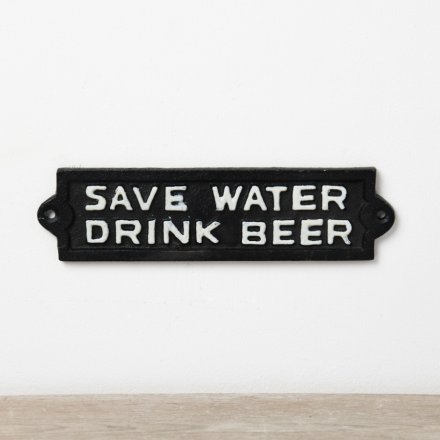 Drink Beer Save Water Sign, 21.8cm