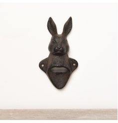 A rustic bottle opener in a rabbit design.