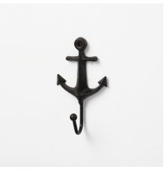 A stylish anchor hook made from cast iron with two pre drilled holes for easy hanging. 