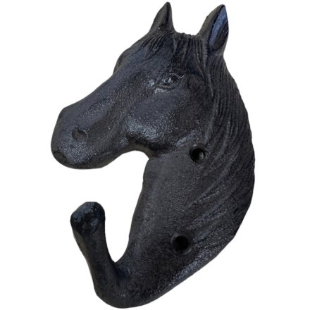 Cast iron horse head hook-black