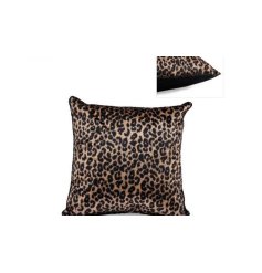 A stylish black and brown leopard print cushion. 