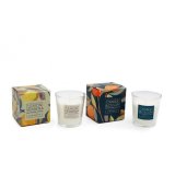 An assortment of 2 citrus zest candles displayed in a fruity style box. 
