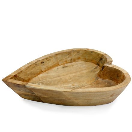 Heart Wooden Bowl, 37cm