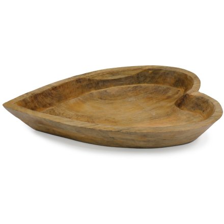 Heart Wooden Bowl, 50cm
