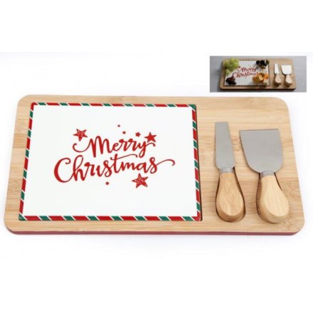 32cm, Christmas Cheese Board Set