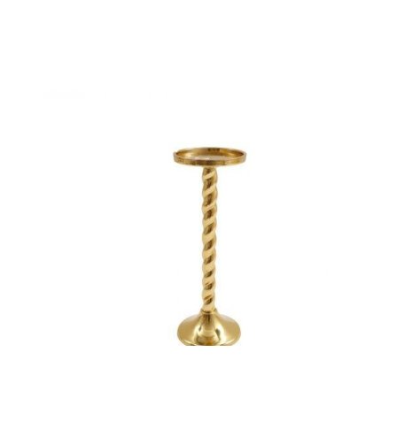 This candlestick is definitely a luxe item with its golden hue and spiral design. 