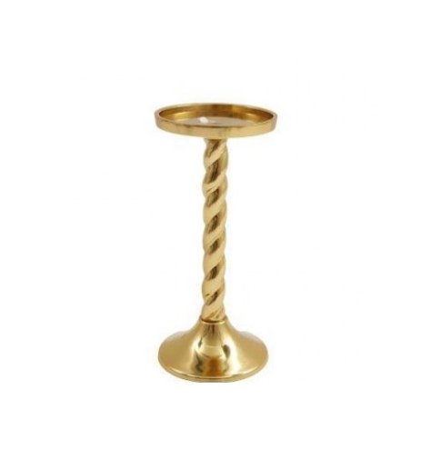 Detailing a golden antique colour tone, this twirl pattern candlestick is perfect for creating a luxury Christmas displa