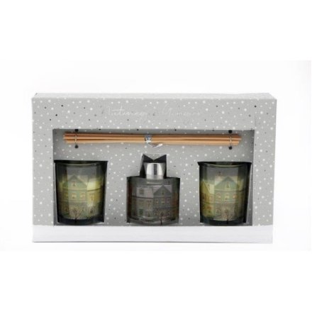 Village Candle & Diffuser Gift Set, 50ml