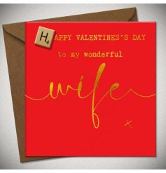 A luxury greetings card for a wife on valentines day.