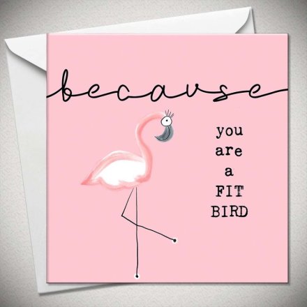 Fit Bird Flamingo Greetings Card, 15cm