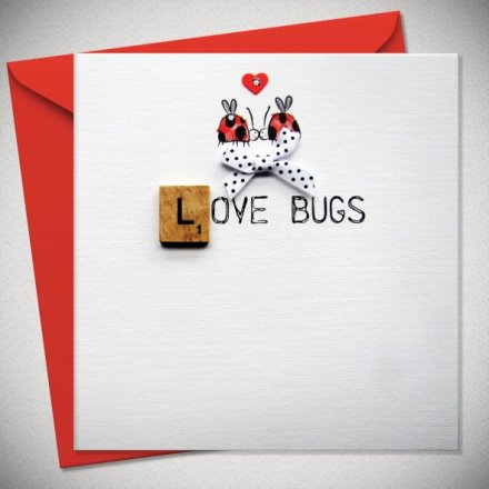 Scrabble Love Bug Greetings Card, 15cm