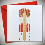 A bright and colourful greetings card featuring a fab ice cream design finished with a wooden lolly stick.