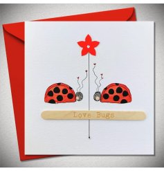 This love bugs greetings card is adorable and romantic! 