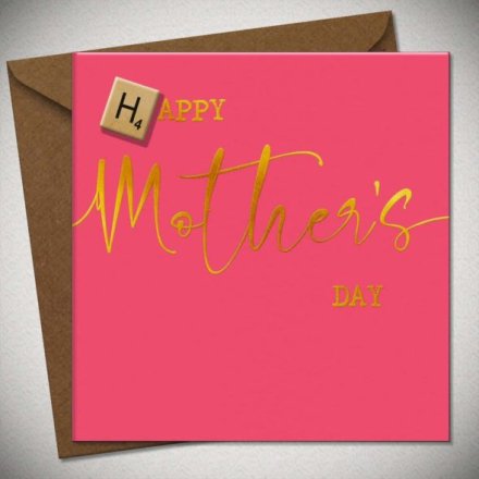 Gold Mothers Day Greetings Card, 15cm