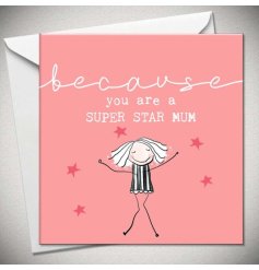 A pink greetings card for a super mum! 