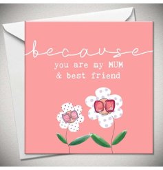 A sweet flower themed greetings card for a wonderful mum. 