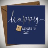 Happy Fathers Day! This greetings card comes in a gorgeous dark blue colour tone and has a scrabble piece 