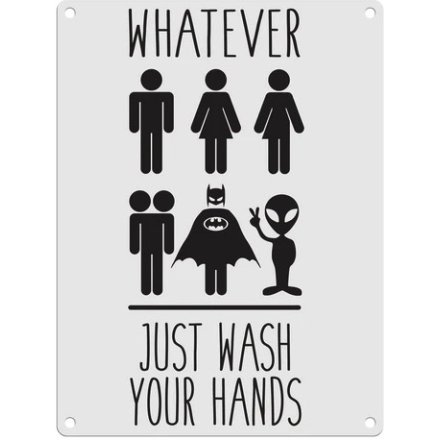 Wash Your Hands Metal Sign, 20cm