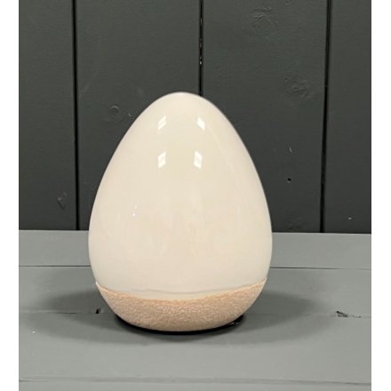 Natural Ceramic White Egg 11.3cm