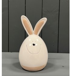 18cm White Bunny Egg w/ Raw Details