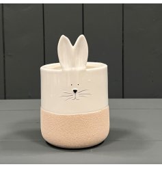 9.2cm Ceramic Rabbit Pot w/ Natural Bottom