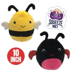 A squishy soft toy bee and ladybird from the Huggable's range. 
