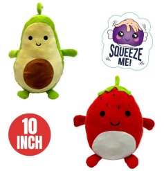 A squishy soft toy in 2 assorted designs from the Huggable's range. 