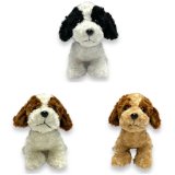 A soft and cuddly dog toy in 3 assorted colours. 