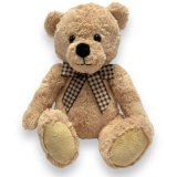 This gorgeous teddy bear is the epitome of tradition. He has super soft fur and wears a gingham bow